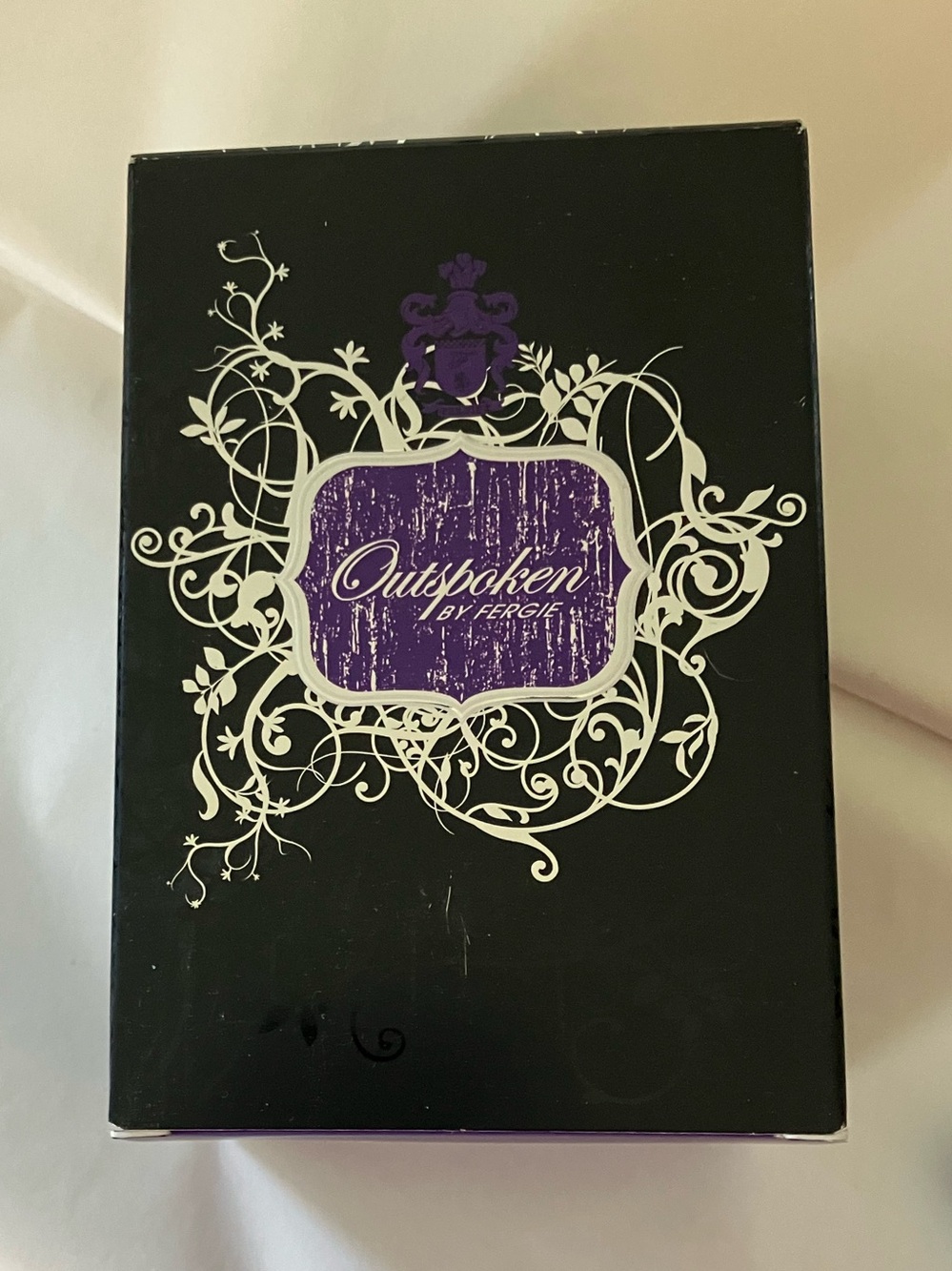 Fergie Outspoken Body Oil Box — Black & Purple Design 50ml